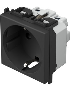 TEM Контакт шуко 2P+E 16A 2M, цвят Черен мат, Modul - VM10SB - Цена | LEDs4economy