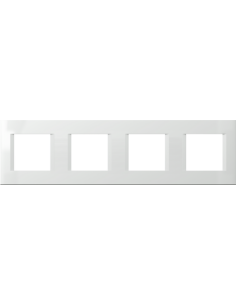 TEM Рамка 2+2+2+2M, цвят Бял гланц, Modul - OL28PW - Цена | LEDs4economy