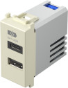 TEM Розетка 2хUSB за зареждане тип A+C 3A 15W 1M, цвят Крем гланц, Modul - EM68IW - Цена | LEDs4economy