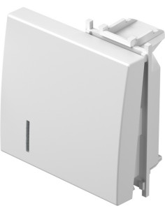 TEM Лицев панел ключ/бутон 2М с индикатор, цвят Бял мат, Modul - TM12MWIN - Цена | LEDs4economy