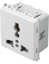 TEM Контакт мулти стандарт 2P+E 13A 2M, цвят Бял гланц, Modul - VM55PW - Цена | LEDs4economy
