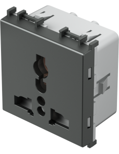 TEM Контакт мулти стандарт 2P+E 13A 2M, цвят Антрацит, Modul - VM55AT - Цена | LEDs4economy