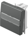 TEM Лицев панел ключ/бутон 2М с етикет, цвят Антрацит, Modul - TM13ATIL - Цена | LEDs4economy