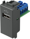 TEM Розетка USB A 2.0 за данни 1M, цвят Антрацит, Modul - KM51AT - Цена | LEDs4economy