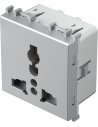 TEM Контакт мулти стандарт 2P+E 13A 2M, цвят Сребро мат, Modul - VM55ES - Цена | LEDs4economy