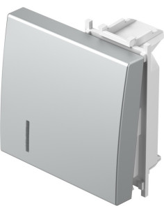 TEM Лицев панел ключ/бутон 2М с индикатор, цвят Сребро мат, Modul - TM12ESIN - Цена | LEDs4economy