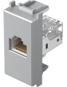 TEM Розетка RJ45 Cat.5e UTP 1M, цвят Сребро мат, Modul - KM37ES - Цена | LEDs4economy