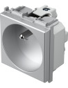 TEM Контакт френски стандарт 2P+E 16A 2M, цвят Сребро мат, Modul - VM40ES - Цена | LEDs4economy