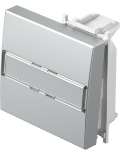 TEM Лицев панел ключ/бутон 2М с етикет, цвят Сребро мат, Modul - TM13ESIL - Цена | LEDs4economy