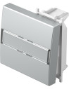 TEM Лицев панел ключ/бутон 2М с етикет, цвят Сребро мат, Modul - TM13ESIL - Цена | LEDs4economy