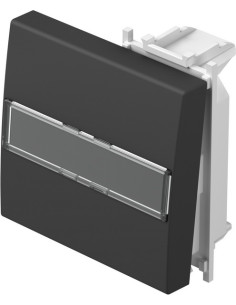 TEM Лицев панел ключ/бутон 2М с етикет, цвят Черен мат, Modul - TM13SBIL - Цена | LEDs4economy