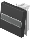 TEM Лицев панел ключ/бутон 2М с етикет, цвят Черен мат, Modul - TM13SBIL - Цена | LEDs4economy