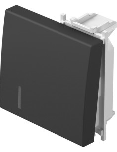 TEM Лицев панел ключ/бутон 2М с индикатор, цвят Черен мат, Modul - TM12SBIN - Цена | LEDs4economy