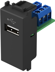 TEM Розетка USB A 2.0 за данни 1M, цвят Черен мат, Modul - KM51SB - Цена | LEDs4economy