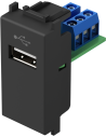 TEM Розетка USB A 2.0 за данни 1M, цвят Черен мат, Modul - KM51SB - Цена | LEDs4economy