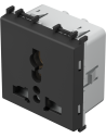 TEM Контакт мулти стандарт 2P+E 13A 2M, цвят Черен мат, Modul - VM55SB - Цена | LEDs4economy