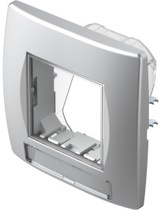 TEM Рамка 2M IP44 за контакти, цвят Сребро мат, Modul - CM23ES - Цена | LEDs4economy