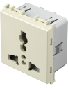 TEM Контакт мулти стандарт 2P+E 13A 2M, цвят Крем гланц, Modul - VM55IW - Цена | LEDs4economy