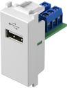 TEM Розетка USB A 2.0 за данни 1M, цвят Бял мат, Modul - KM51MW - Цена | LEDs4economy