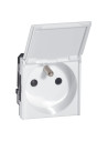 Legrand 077119 Kонтакт 2P+E с капачка Mosaic 2M френски стандарт с автоматични клеми бял  - 077119