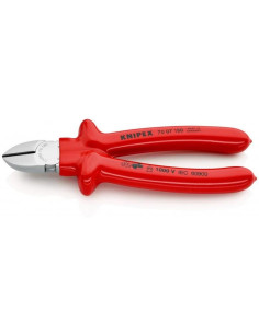 Knipex Клещи диагонални резачки, хромирани, VDE 1000V гумирана червена ръкохватка 180мм, - K7007180 - Цена | LEDs4economy