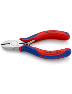 Knipex Клещи диагонални резачки, хромирани, синьо-червена ръкохватка 110мм, с отваряща пружина, - K7015110 - Цена | LEDs4economy