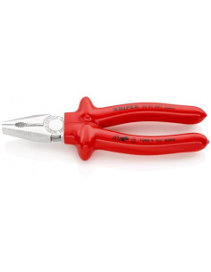 Knipex Комбинирани клещи, хромирани, VDE 1000V гумирана червена ръкохватка 200мм, - K0307200 - Цена | LEDs4economy