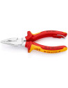 Knipex Комбинирани клещи с остър връх, хромирани, VDE 1000V жълто-червена ръкохватка 145мм, със скоба за окачване,  - K0826145T