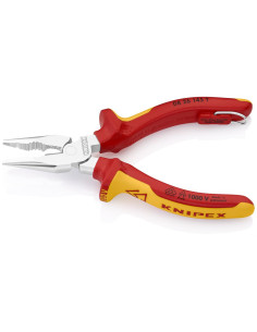 Knipex Комбинирани клещи с остър връх, хромирани, VDE 1000V жълто-червена ръкохватка 145мм, със скоба за окачване, - K0826145T - 2