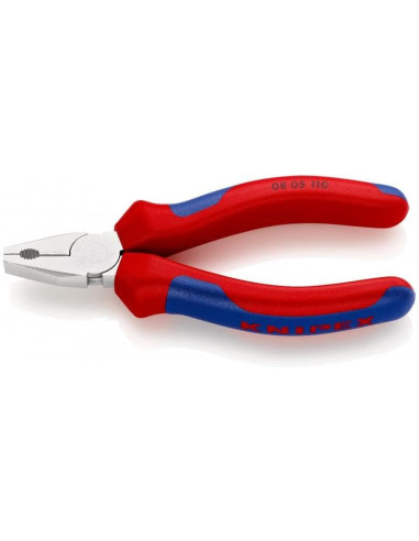 Knipex Комбинирани клещи, хромирани, синьо-червена ръкохватка 