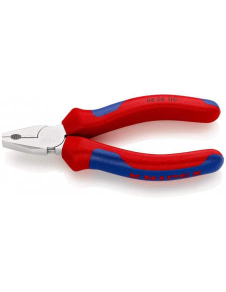 Knipex Комбинирани клещи, хромирани, синьо-червена ръкохватка 