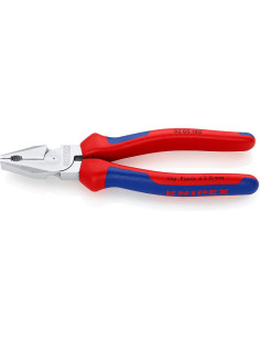 Knipex Комбинирани клещи усилени, хромирани, синьо-червена ръкохватка 180мм, - K0205180 - Цена | LEDs4economy