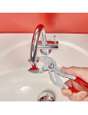 Knipex Клещи за сифони и ВиК връзки, с PVC челюсти, хромирани, червена ръкохватка 250мм,  - K8113250 - 5