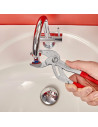 Knipex Клещи за сифони и ВиК връзки, с PVC челюсти, хромирани, червена ръкохватка 250мм,  - K8113250 - 8