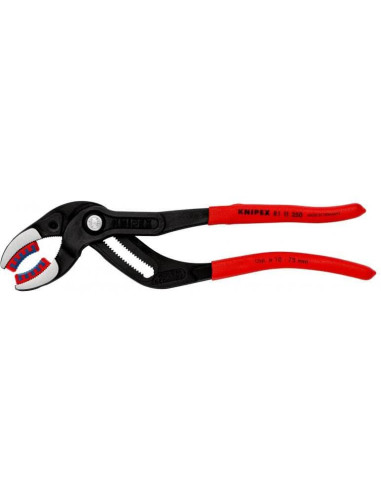 Knipex Клещи за сифони и ВиК връзки, с PVC челюсти, червена 