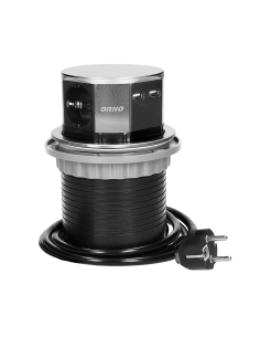 ORNO Мебелна колона Pop-Up, с контакти 3х шуко, 2х USB тип A, кабел 1.5m, Ø100mm, цвят ИНОКС, - OR-AE-1381(GS) - Цена | LEDs4eco