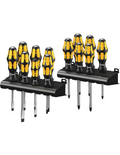 Wera Комплект отвертки, 5x шлиц, 3x PH, 3x PZ и 2x TX, ударна жълто-черна ръкохватка, 9xx/13 Kraftform Plus - W133285 - Цена | L