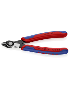 Knipex Клещи резачки Super-Knips, синьо-червена ръкохватка 125мм, с отваряща пружина и уловител за отпадък, - K7871125 - Цена | 