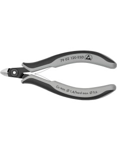 Knipex Клещи диагонални резачки, черно-сива ръкохватка 120мм, ESD, с отваряща пружина, - K7902120ESD - Цена | LEDs4economy
