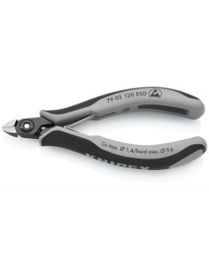 Knipex Клещи диагонални резачки, черно-сива ръкохватка 120мм, ESD, с отваряща пружина, - K7902120ESD - Цена | LEDs4economy 2