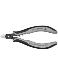 Knipex Клещи диагонални резачки, черно-сива ръкохватка 125мм, ESD, с отваряща пружина, - K7902125ESD - Цена | LEDs4economy