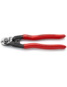 Knipex Ножици за рязане и кримпване на стоманено въже до Ø5мм, червена ръкохватка 190мм,  - K9561190