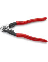 Knipex Ножици за рязане и кримпване на стоманено въже до Ø5мм, червена ръкохватка 190мм,  - K9561190 - 4