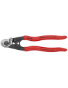 Knipex Ножици за рязане и кримпване на стоманено въже до Ø5мм, червена ръкохватка 190мм,  - K9561190 - 6