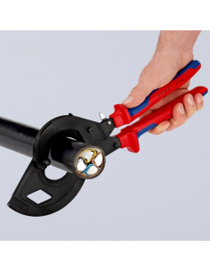 Knipex Ножици за рязане на кабел до 600мм2, синьо-червена ръкохватка 320мм, с отваряща пружина, - K9532320 - Цена | LEDs4economy 2