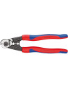 Knipex Ножици за рязане и кримпване на кабел до 10мм2, синьо-червена ръкохватка 190мм,  - K9562190