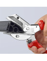Knipex Ножици за гума, хромирани, червена ръкохватка 215мм, с фиксатор,  - K9435215 - 11