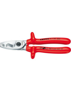 Knipex Ножици за рязане на кабел до 70мм2, хромирани, VDE 1000V гумирана червена ръкохватка 200мм, - K9517200 - Цена | LEDs4econ