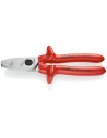 Knipex Ножици за рязане на кабел до 70мм2, хромирани, VDE 1000V гумирана червена ръкохватка 200мм,  - K9517200 - 5