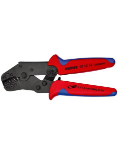 Knipex Клещи за кримпване на кабелни накрайници 0.1-1.5мм2 неизолирани, закалени, синьо-червена ръкохватка 195мм, с пружина, - -